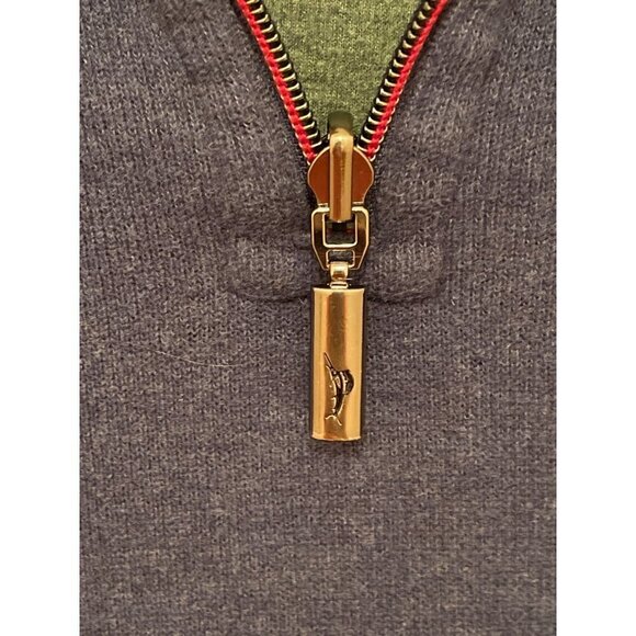 NWOT Tommy Bahama Reversible 1/4 Zip Pullover Sweater 4XB Navy/Green Cotton stil - Picture 7 of 16